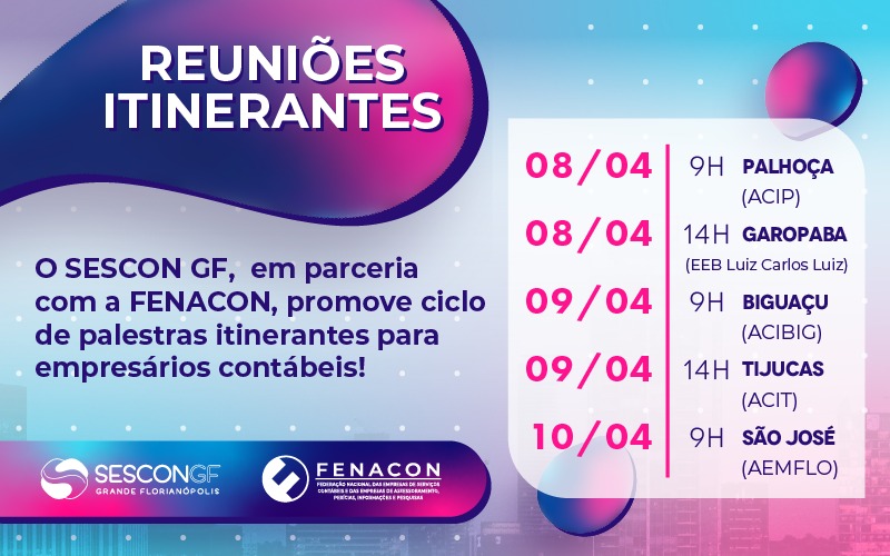 SESCON GF promove ciclo de palestras itinerantes para empresários contábeis da Grande Florianópolis